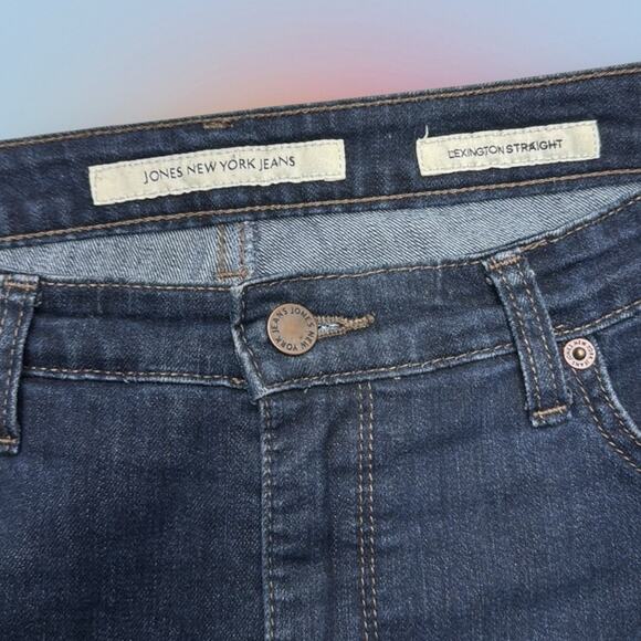 JONES NEW YORK Women’s 14 Short LEXINGTON STRAIGHT Blue Jeans - Picture 4 of 4